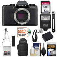 Fujifilm X-T100 Digital Camera Body (Black) with 32GB Card + Backpack + Battery + Tripod + Flash + Kit
