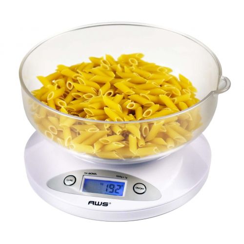  American Weigh Scales 5KBOWL-BK Digital Kitchen Scale White