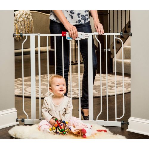  Regalo Easy Step 38.5 Extra Wide Walk Thru Baby Gate, 4 Pack Pressure Mount Kit and 4 Pack Wall Mount