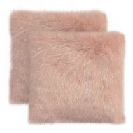 Bryant Home Tina Faux Fur 2-Pack Decorative Pillow Set, Blush
