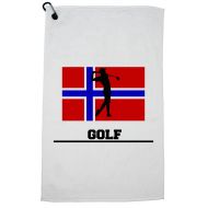 Hollywood Thread Norway Olympic - Golf - Flag - Silhouette Golf Towel with Carabiner Clip