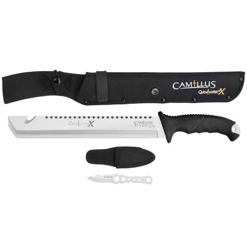  Camillus Carnivore X, 18 Titanium Bonded, Full Tang, Machete with Bonus Trimming Tool