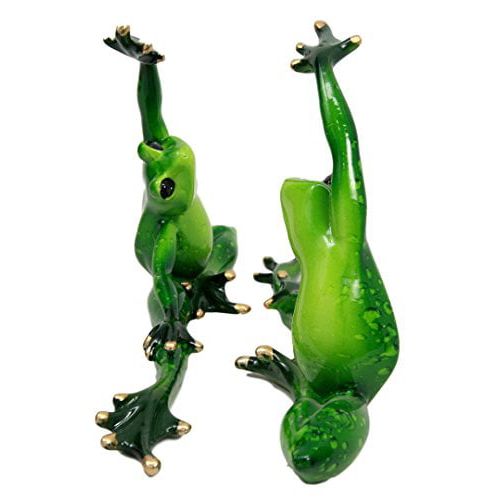  Atlantic Collectibles Active Yoga Frog Couple Stretching Decorative Figurine Set