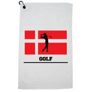 Hollywood Thread Denmark Olympic - Golf - Flag - Silhouette Golf Towel with Carabiner Clip