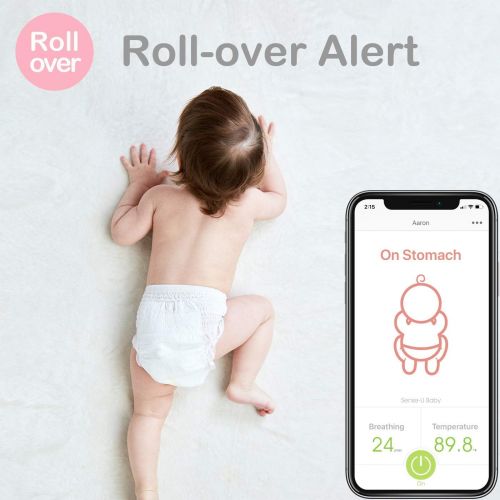 센스유 Sense-U Baby Breathing & Rollover Movement Monitor with a FREE Sleepbag(Small: 0-3m): Alerts you for No Breathing, Stomach Sleeping, Overheating and Getting Cold with Audible Alarm