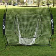 Costway 7x7 Baseball & Softball Practice HittingBatting Training Net with Bow Frame, Black Bag