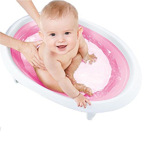  KARMAS PRODUCT Infant EasyStore Comfort Tub Soft Foldable Newborn BathtubLovly Pink for Girl