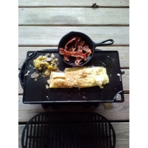 롯지 Lodge 16.75” x 9.5” Reversible Grill  Griddle, Seasoned Cast Iron, LDP3
