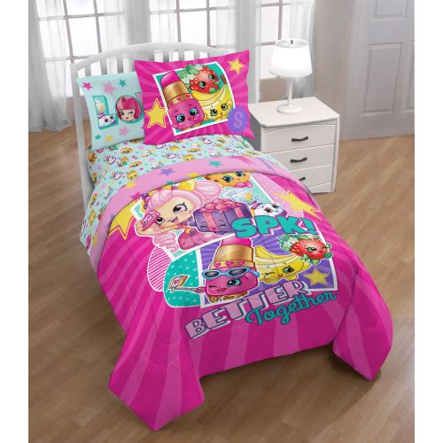  Shopkins Better Together 2 Piece TwinFull Comforter and Sham Set, Kids Bedding