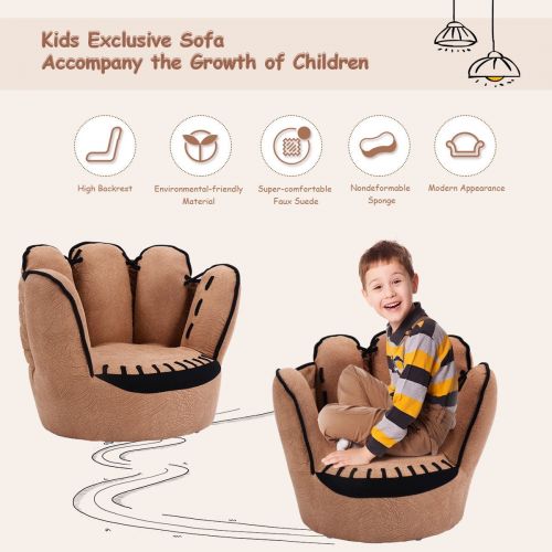 코스트웨이 Costway Kids Sofa Five Finger Armrest Chair Couch Children Living Room Toddler Gift