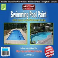 AdCoat Industries LLC Swimming Pool Paint, 2-Part Epoxy Acrylic Waterbased Coating, 1 Gallon Kit - Cool Blue Color