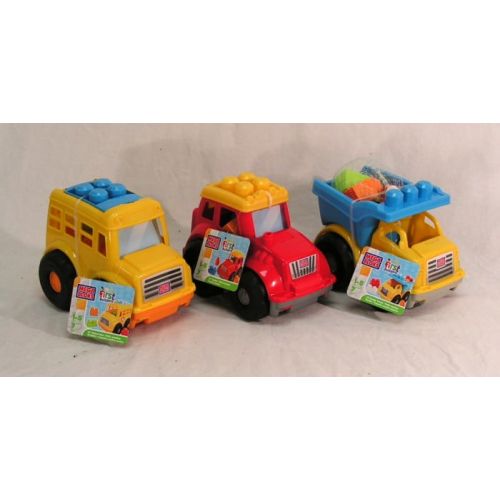 메가블럭 Mega Bloks SET OF 3 First Builder Vehicles (Lil Dump Truck, Lil Tractor & Lil School Bus)