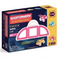 MAGFORMERS My First Buggy 14-Piece Magnetic Construction Set, Pink