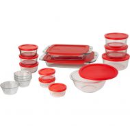 Pyrex Easy Grab 28-Piece Bake and Store Set, red