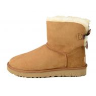 UGG Ugg Womens Mini Bailey Bow Chestnut Ankle-High Suede Boot - 9M