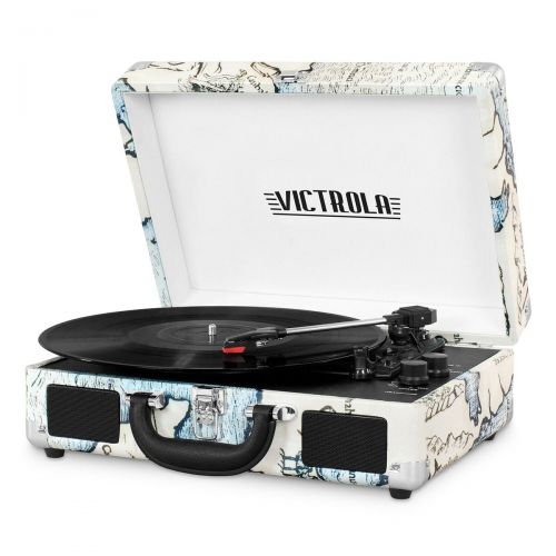  Oakeskaran Victrola Bluetooth Suitcase Record Player with 3-speed Turntable