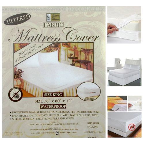  AllTopBargains 2X King Size Mattress Cover Zippered Fabric Protect Bed Dust Mite Bug Waterproof