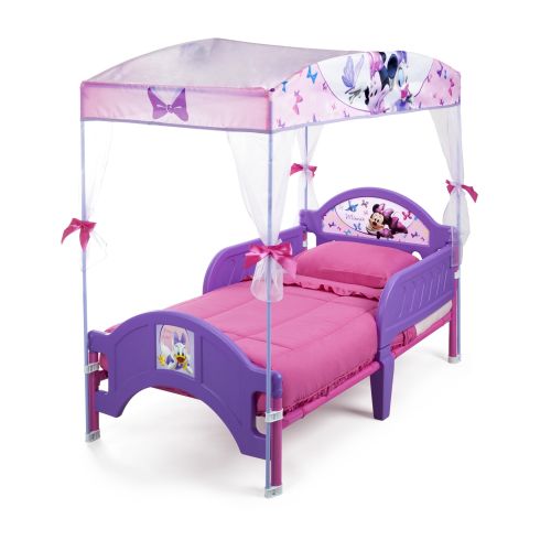 디즈니 Disney Minnie Mouse Plastic Toddler Bed with Canopy by Delta Children
