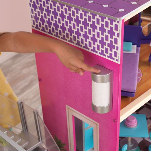 키드크래프트 KidKraft Uptown Wooden Dollhouse With 35 Pieces of Furniture