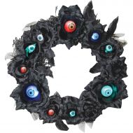 Generic 15 Black Wreath with Eyeballs Halloween Decoration