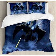 Ambesonne Galaxy A Lighter and Spaceship Duvet Cover Set