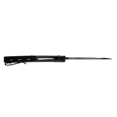  Kershaw Natrix-Black Pocket Knife (7007BLK); 3.25 In. 8Cr13MoV Black Oxide Coated Blade; 3D-Machined G10 Handle, KVT Ball-Bearing Opening, Flipper, Sub-Frame Lock, Reversible Deep-