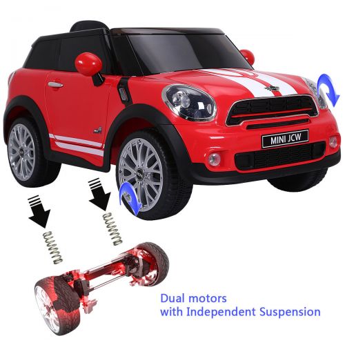  Gymax Red Electric MINI PACEMAN Kids Ride On Car Licensed RC Remote Control MP3