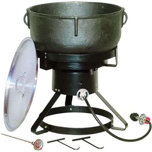  King Kooker 1740 17.5-Inch Outdoor Cooker with 10-Gallon Cast Iron Jambalaya Pot