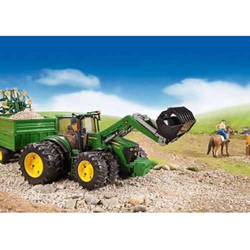  Bruder Toys John Deere 7930 With Frontloader And Trailer Toy Tractor Play Set