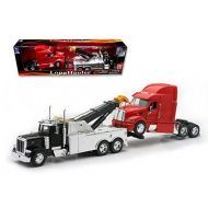 Peterbilt Tow Truck with Red Peterbilt Cab 132 by New Ray 12053