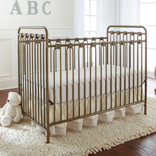  L.A. Baby Napa 3 in 1 Convertible Full Sized Metal Crib in Golden Nugget