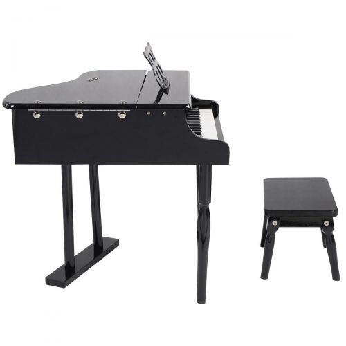  Apontus New 30 keys Childs Toy Grand Baby Piano with Kids Pinao Bench Wood-Black