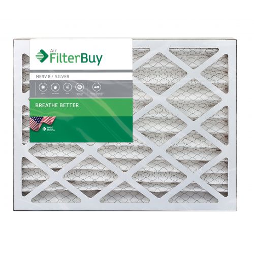  FilterBuy AFB Silver MERV 8 16x24x4 Pleated AC Furnace Air Filter. Pack of 2 Filters. 100% produced in the USA.