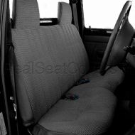 RealSeatCovers Toyota Tacoma 1995 - 2004 Front Solid Bench A25 Seat Cover Molded Headrest Notched Cushion Charcoal, Dark Gray