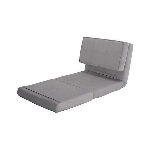  Apontus Fold Down Chair Flip Out Lounger Convertible Sleeper Bed Couch Game Dorm Gray