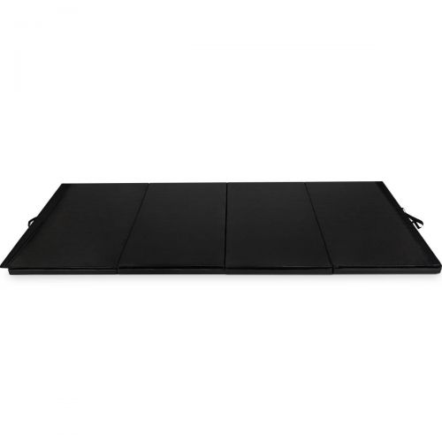 코스트웨이 Costway Black 4x10x2 Thick Folding Panel Gymnastics Mat Gym Fitness Exercise Mat