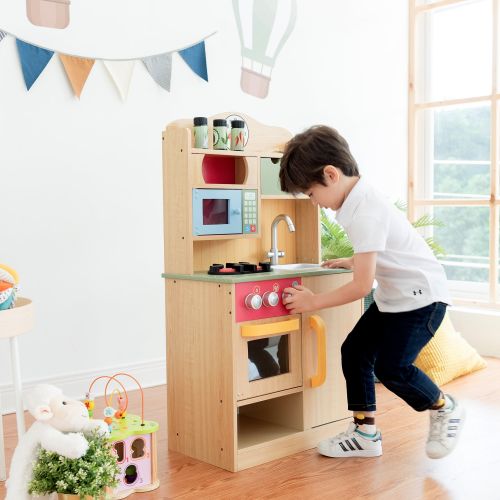  Teamson Kids - Little Chef Florence Classic Play Kitchen - Wood Grain
