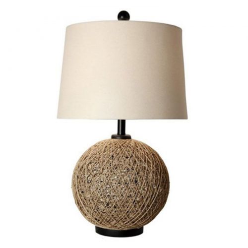  StyleCraft Woven Natural Rattan Ball Table Lamp
