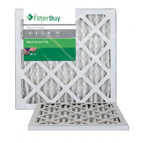  FilterBuy AFB Silver MERV 8 12x18x1 Pleated AC Furnace Air Filter. Pack of 2 Filters. 100% produced in the USA.