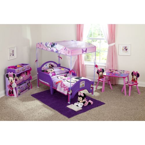 디즈니 Disney Minnie Mouse Plastic Toddler Bed with Canopy by Delta Children
