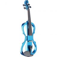 Stagg EVN X-44 MBL Silent Violin Set with Soft Case and Headphones - Metallic Blue