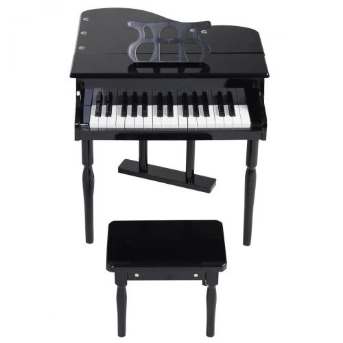  Apontus New 30 keys Childs Toy Grand Baby Piano with Kids Pinao Bench Wood-Black