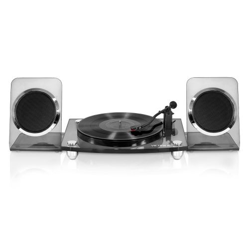  Victrola Acrylic Bluetooth 40 watt Record Player with 2-Speed Turntable and Rechargeable Speakers