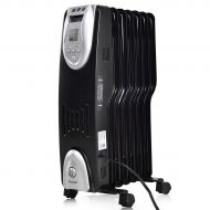 Costway 1500W Electric Oil Filled Radiator Heater Safe Digital Temperature Adjust Timer