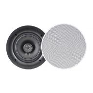 Pyle 6.5 In-Wall  In-Ceiling Dual Stereo Speakers, 200 Watt, 2-Way, Flush Mount, White