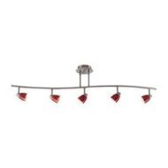 Cal Lighting SL-954-5-RUCWH Track Lighting with Cone White Shades, Rust Finish