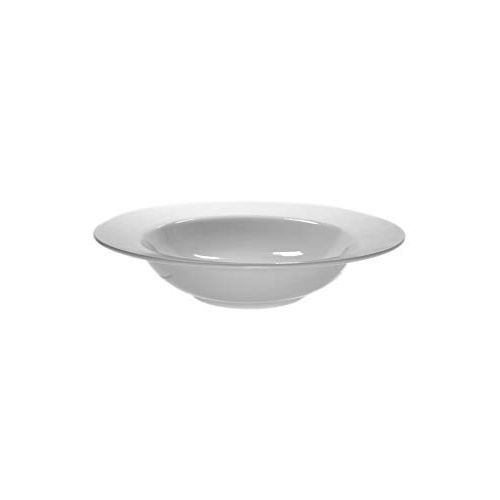  American Chateau Set 4 High-Glaze White Ceramic 10.5 Rimmed Soup Pasta Bowls