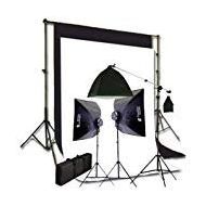 CowboyStudio Complete Photography and Video Stuido 2275 Watt Softbox Continuous Lighting Boom Kit with 10ft x20ft Black White Muslin Backgrounds and Backdrop Support Stands