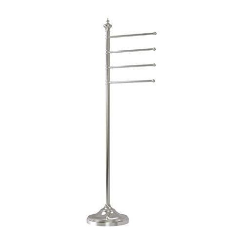  Allied Precision Industries Allied Brass TS-4L-SN Towel Stand with 4 12-Inch Arms, Satin Nickel
