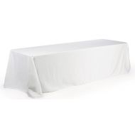 Displays2go Polyester Tablecloth Cover for 8-Feet Rectangular Table, 90 by 156-Inch, White, Set of 5